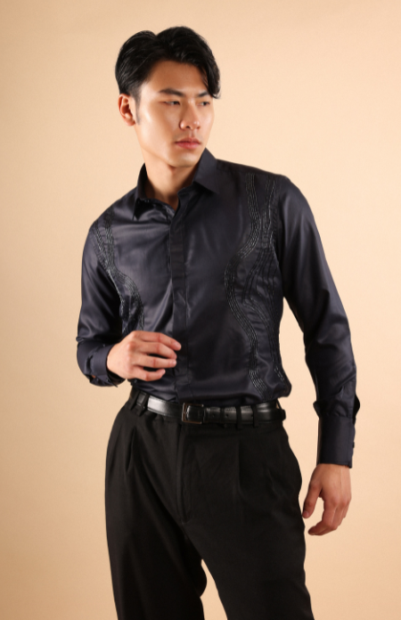 Swirlscape Shirt in Sapphire